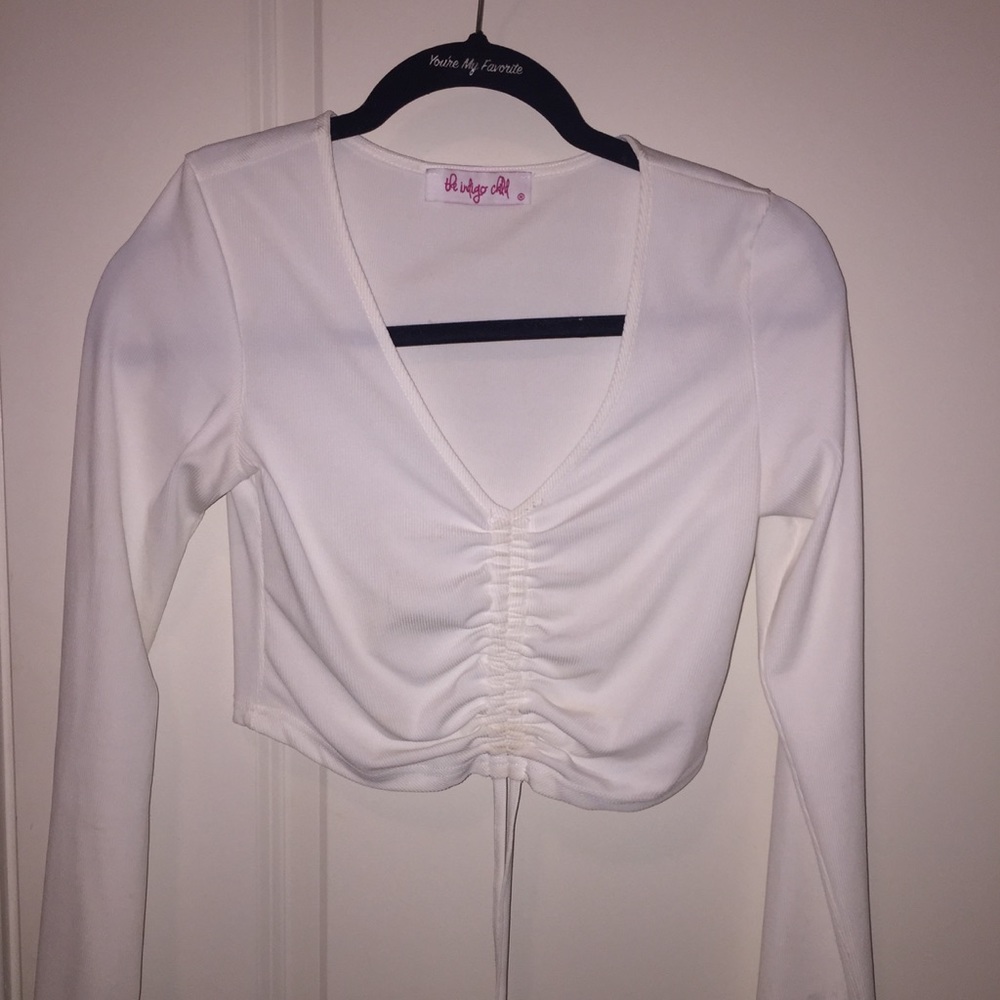 The Indigo Child, drawstring Cropped Shirt